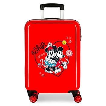 Maleta De Cabina Mickey & Minnie Ship Always Be Kind Rígida 55cm Rojo