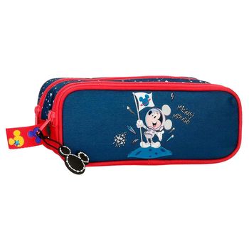 Estuche Mickey On The Moon Dos Compartimentos