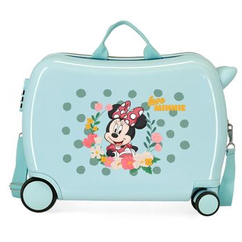 Maleta Infantil Minnie Golden Days Con 2 Ruedas Multidireccionales Turquesa