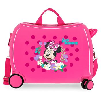 Maleta Infantil Minnie Golden Days Con 2 Ruedas Multidireccionales Fucsia