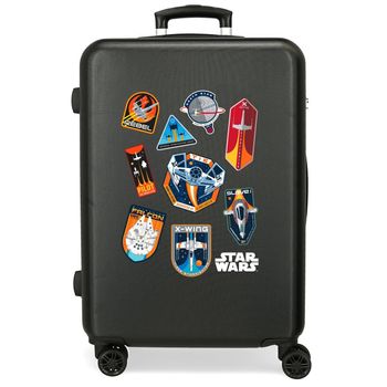 Maleta Mediana Star Wars Badges Space Mission Rígida 68cm Negro