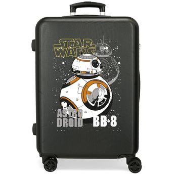 Maleta Mediana Star Wars Droids Bb8 Rígida 68cm Negro