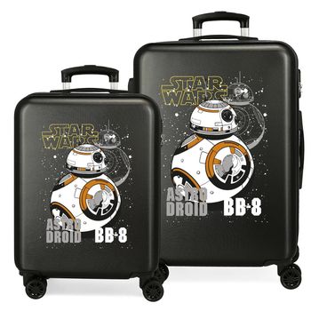 Juego De Maletas Star Wars Droids Bb8 Rígidas 55-68cm Negro