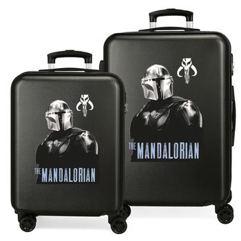 Juego De Maletas Star Wars The Mandalorian Rígidas 55-68cm Negro