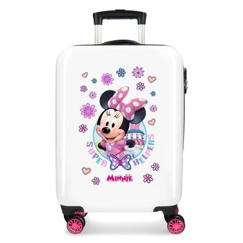 Maleta De Cabina Minnie Super Helpers Rígida 55cm Blanco