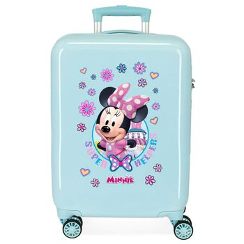 Maleta De Cabina Minnie Super Helpers Rígida Turquesa 55cm