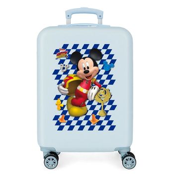 Maleta De Cabina Mickey Good Mood Rígida 55cm Azul Claro