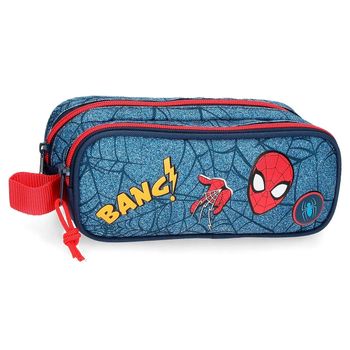 Estuche Spiderman Denim Dos Compartimentos