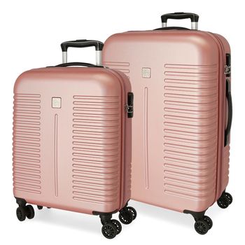 Maleta de viaje extensible mediana M-66cm-23kg de ABS rosa dorada Marina