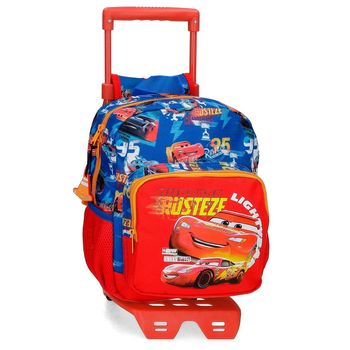 Mochila Preescolar Cars Rusteze Lightyear 28cm Con Carro