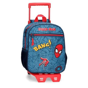 Mochila Spiderman Denim 28cm Con Carro