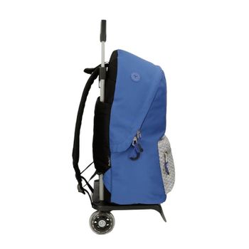 Mochila Escolar Adap. 44cm C/ Carro Pepe Jeans Darren Azul