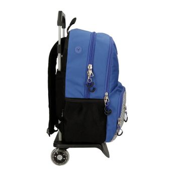 Mochila Escolar Adap. 46cm C/ Carro 2c Pepe Jeans Darren Azul