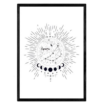 Lamina De Constelación Capricornio. Poster Símbolo Del Zodíaco.