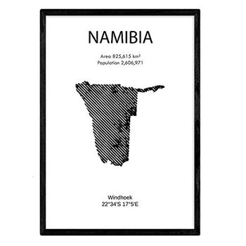 Poster De Namibia. Láminas De Paises Y Continentes Del Mundo. Tamaño A4 Con Marco - Nacnic