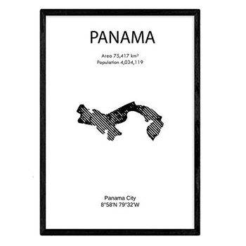 Poster De Panama. Láminas De Paises Y Continentes Del Mundo. Tamaño A3 Con Marco - Nacnic