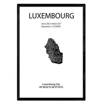 Poster De Luxemburgo. Láminas De Paises Y Continentes Del Mundo. Tamaño A3 Con Marco - Nacnic