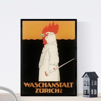 Poster Vintage. Anuncio Vintage Waschanstalt Zurich De 1905.