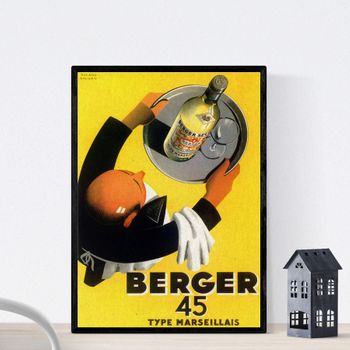 Poster Vintage. Anuncio Vintage De Vino Frances Berger 45 De 1935.