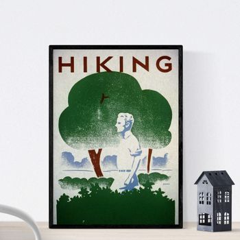 Poster Vintage. Cartel Vintagra Campaña Hiking. Departamento De Parques.