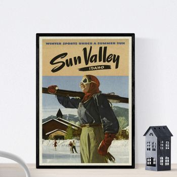 Poster Vintage. Cartel Vintage De América. Valle Del Sol, Idaho.