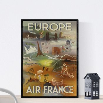 Poster Vintage. Cartel Vintage De Europa. Air France.
