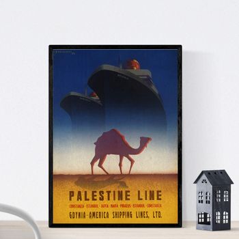 Poster Vintage. Cartel De Publicidad Vintage Conoce Palestina.