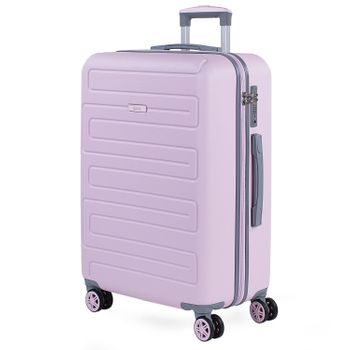 Maleta De Viaje Mediana Abs Trolley 60cm 4 Ruedas Dobles Candado Tsa 175060 Rosa