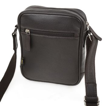 Bolso Bandolera De Hombre De Lona Denim Y Piel 307821 Negro con