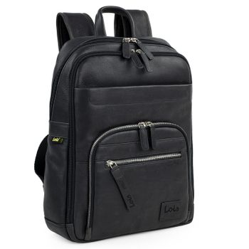 Mochila Tipo Casual Para Hombre De Piel Genuina. Múltiples Compartimentos 305936 Negro