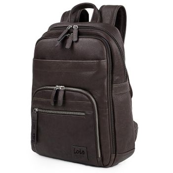 Mochila Tipo Casual Para Hombre De Piel Genuina. Múltiples Compartimentos 305936 Marron