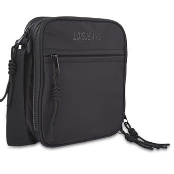 Bolso Con Bandolera Ajustable Pequeña Para Hombre De Lona Recubierta 309220  Negro con Ofertas en Carrefour