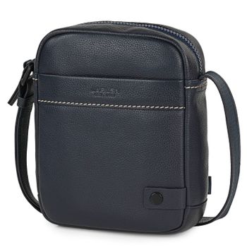 ▷ Bolso Bandolera de Piel Granulada con Cremallera para Hombre