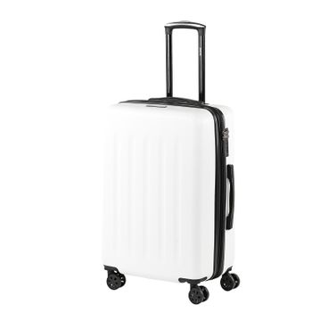 Maleta de Viaje Mediana ITACA Lisa Dura 4 Ruedas Blanco (61x44x26 cm - 70  L)