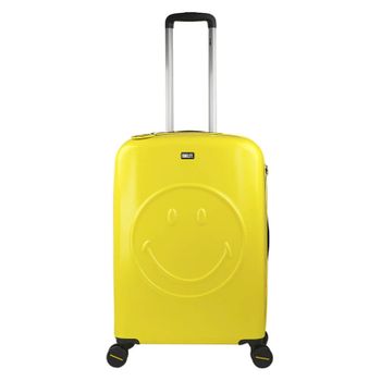 Mala De Viagem / Trolley Médio 68cm 4 Rodas Smiley Originals Amarelo/preto