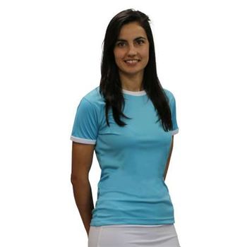 Camiseta Softee Padel Delta Mujer - Talla S - Color Azul Cielo Y Blanco