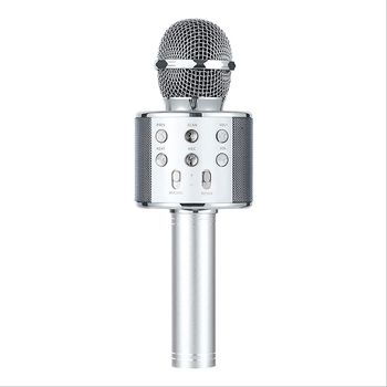 Smartek Mic-ws-858s Micrófono Karaoke Bluetooth Inalámbrico Plata