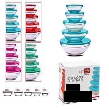 Set 10 Bols-tuppers Cristal Con Tapa Agd, Tazón De Vidrio ,ensaladera Cristal Cuencos De Postre, Tuppers Cristal Con Tapa, Salsas, Aperitivos, Condimentos, Recipientes De Almacenamiento De Vidrio, Tapa Con Color Aleatorio