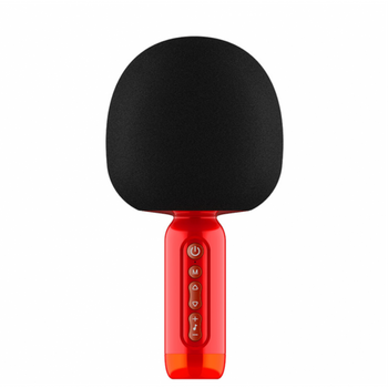 Micrófono Karaoke Bluetooth Inalámbrico, Altavoz Incorporado, Cambiador De Voz Mágico Top Rojo Smartek