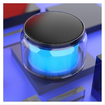 Mini Altavoz Bluetooth Tws Portátil, Inálambrico, Recargable, Impermeable, Con Iluminación Led Rgb-gris Smartek
