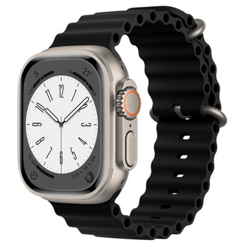 Smartek Correa De Silicona Compatible Con Apple Watch 42/44/45/49mm Negro