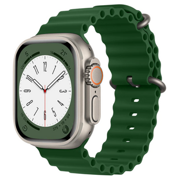 Smartek Correa De Silicona Compatible Con Apple Watch 42/44/45/49mm Verde Oscuro