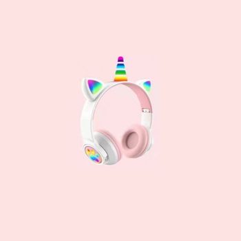 Auriculares infantiles Smartek TWS-CAT con orejas de luz LED Blanco