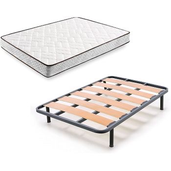 Cama Completa - Colchón Flexitex + Somier Lama Ancha + 4 Patas De