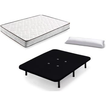 Cama Completa - Colchón Viscobrown Doble Capa Viscosoft, Altura 15 Cm +  Somier Lama Ancha Con Patas De 25 Cm + Almohada De Fibra, 135x200 Cm con  Ofertas en Carrefour