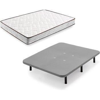 Hogar24 Es, Cama Completa, Base Tapizada 3d Color Blanco + 6 Patas  Cilíndricas De 32 Cm + Colchon Visco Medicot, 135x190 Cm con Ofertas en  Carrefour