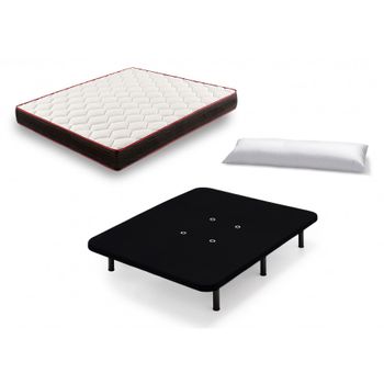 Base Tapizada + Colchón Memory Fresh + Almohada 100% Viscoelastica - 90x200  con Ofertas en Carrefour