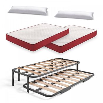 Cama Completa - Colchón Flexitex Con Tejido 3d Y Aloe Vera, Altura 18 Cm +  Somier Desmontable Con Patas De 25 Cm + Almohada Viscoelástica, 105x200 Cm  con Ofertas en Carrefour