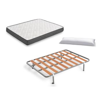 Pack Colchon + Canape Abatible Descansin, 150 x 200, Cerezo, Maxima  Comodidad, Gran Almacenaje