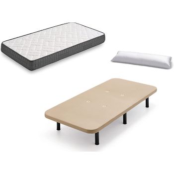 Pack Base Tapizada (patas Incluidas)+colchon Acuario Visco+ Almohada De  Regalo 90x200 con Ofertas en Carrefour